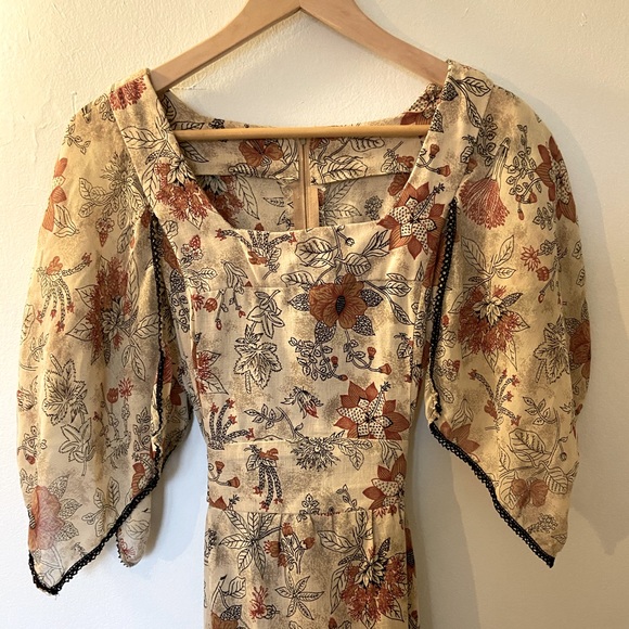 Vintage 70’s Floor-Length Handmade Prairie Dress - Picture 1 of 3